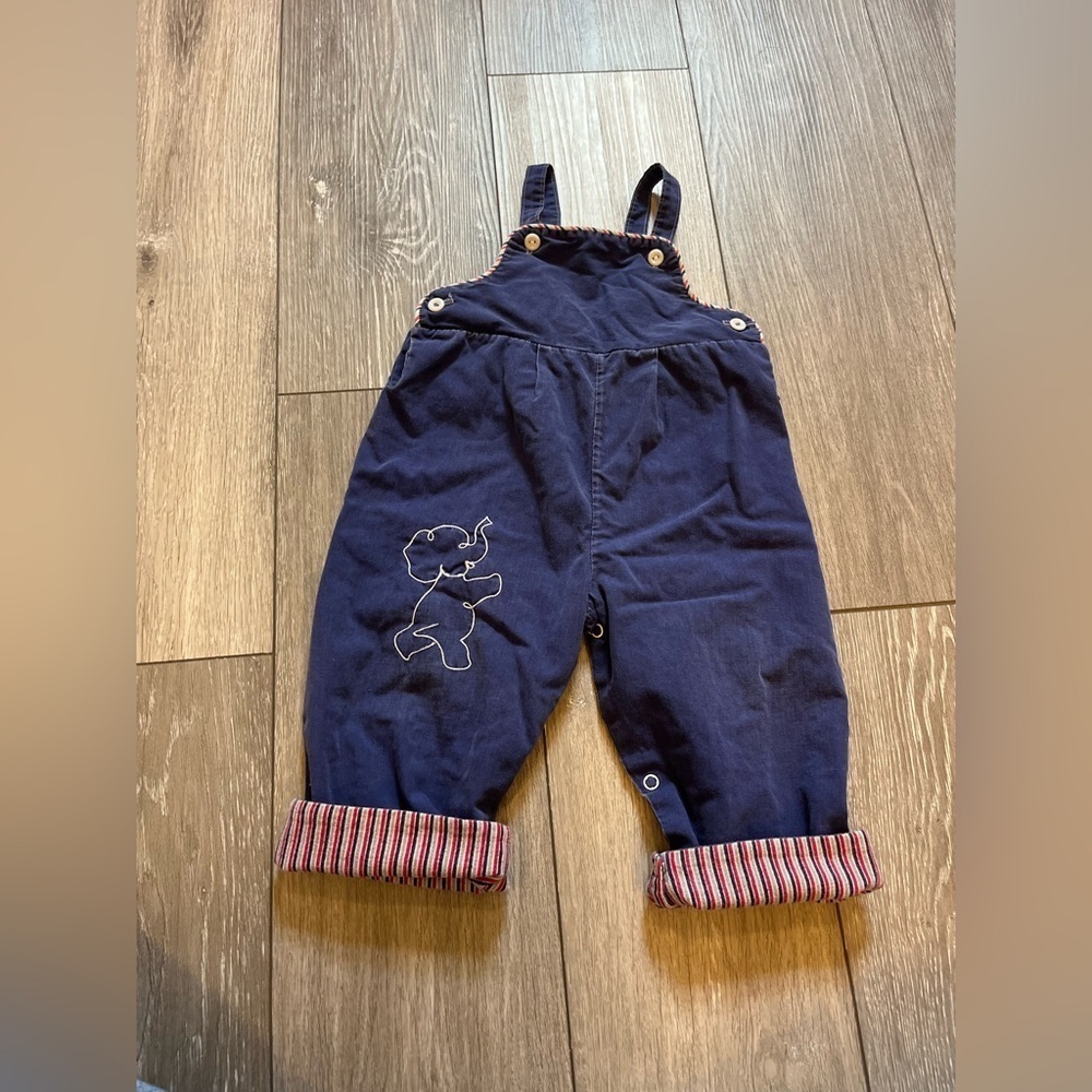 Vintage 60/70s Baby Embroidered Lined Overalls Size 12-18 Mo?